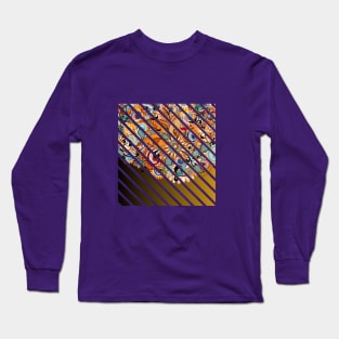 Brown gradient Floral abstract illustration truck art Long Sleeve T-Shirt